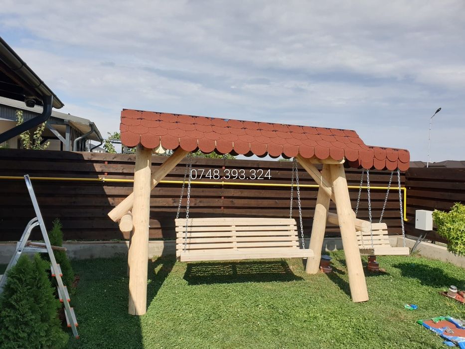 Balansoar  leagan lemn rotund 3 4 pers