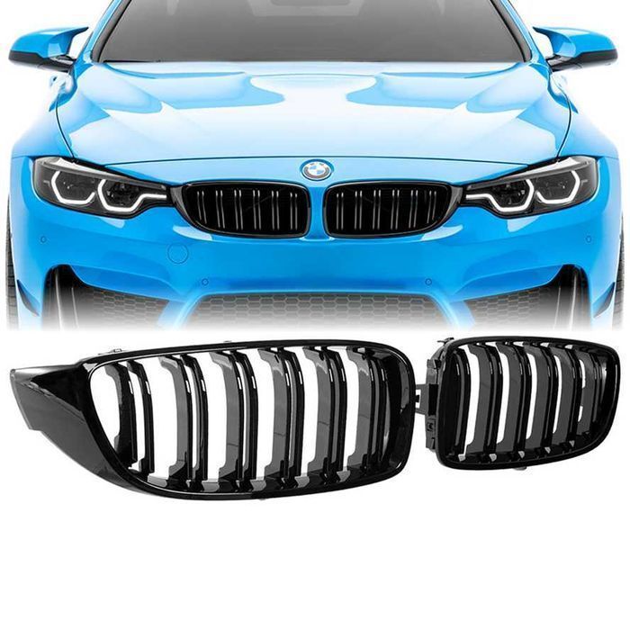 Grile duble BMW Seria 4, F32 F33 F36, 2013-2018 - Negru Lucios