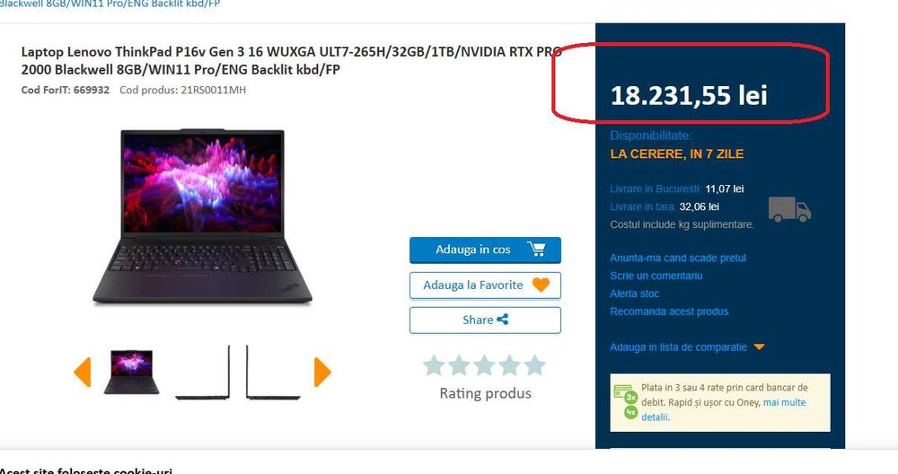 SIGILAT Workstation ThinkPad P16V Gen 3 Ultra 7 RTX PRO 2000 64GB DDR5