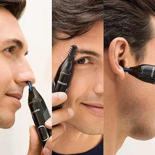 Тример за нос/уши Philips NT3650/16, Миещ се, Precision Trim с батерии