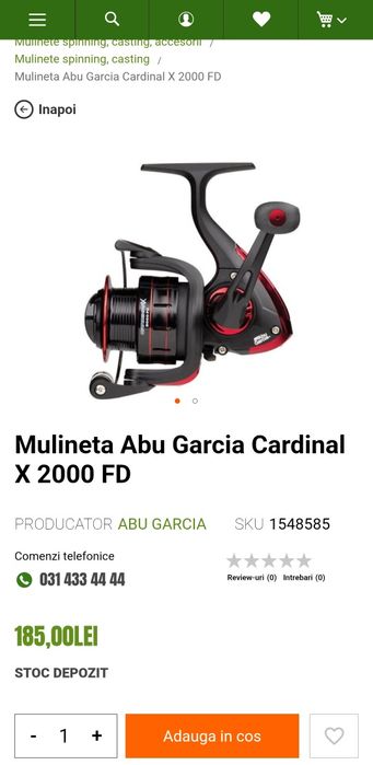 Combo pescuit spinning lanseta berkley si mulineta abu garcia