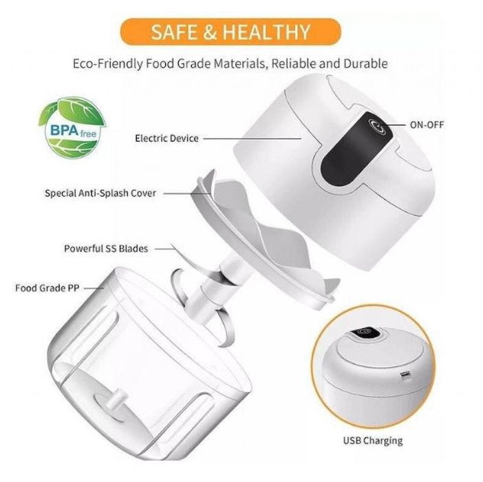 Мини чопър за чесън и подправки 250мл.