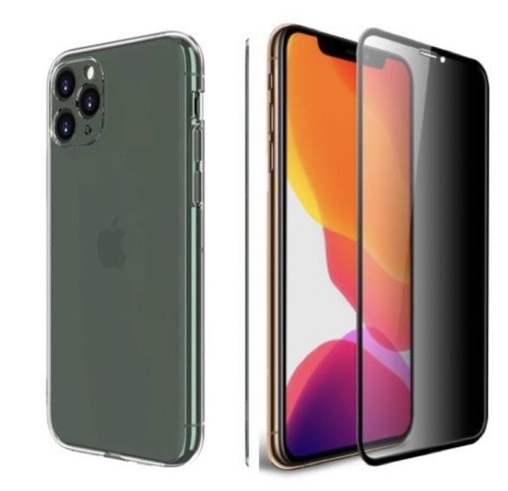 Iphone 11 11 PRO 12 PRO MAX Husa Silicon Cam Case + Folie Sticla Stone