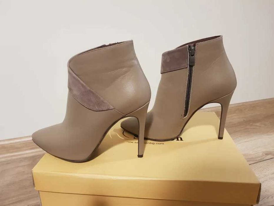 Елегантни кожени боти Sara Pen • номер 38 • ток 10 см • нови