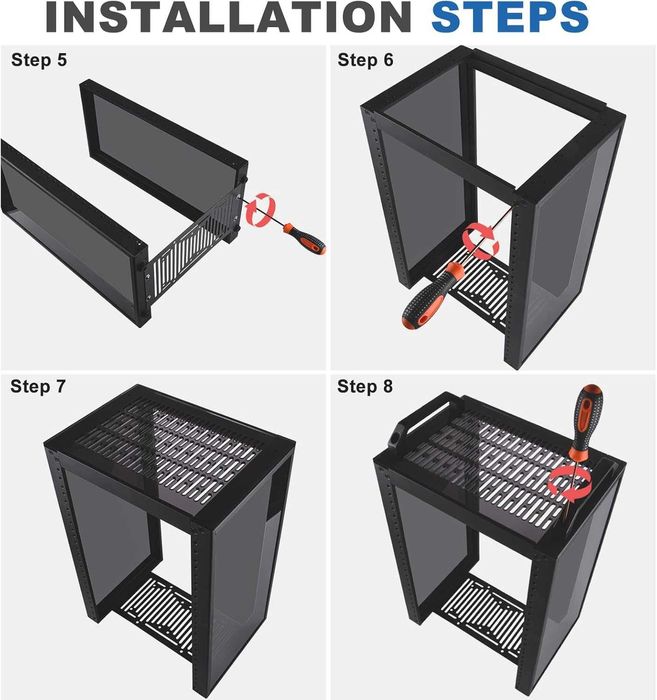 GeeekPi DeskPi RackMate T1,Dulap Server 10 Inch 8U,Mini Rack 200mm NAS