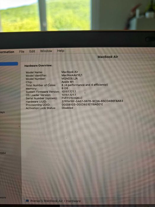 Apple MacBook Air 13” (M1, 2020) – 8GB RAM, 256GB SSD – Excellent Condition