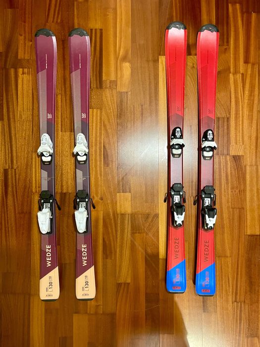 Schiuri copii 130 cm cu legaturi schi Wedze 500 - 2 perechi