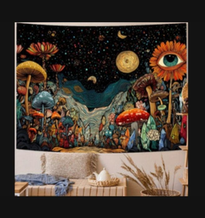 Magic mushrooms wall cloth