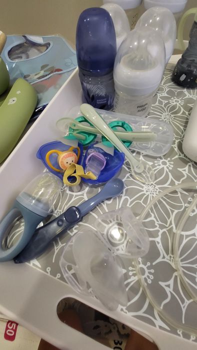 Сет новородено помпа Philips Avent шишета лигавници лъжици купа силикон