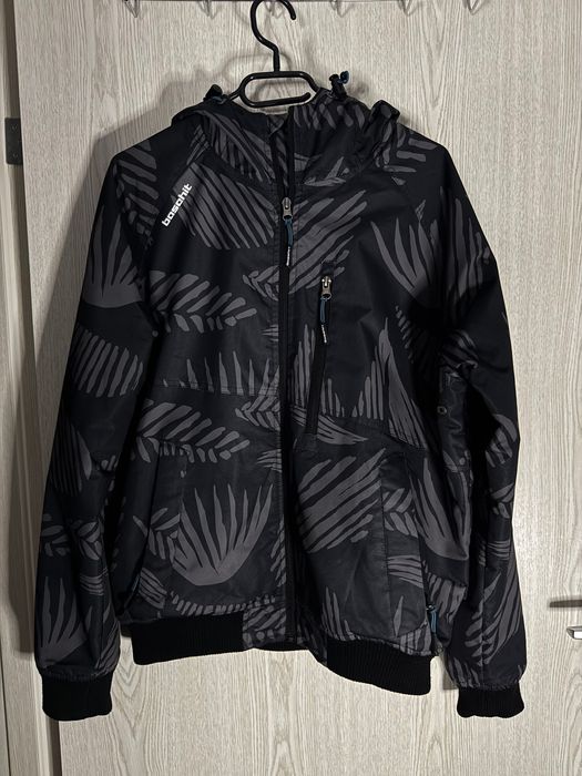 Basehit Padded Jacket with Hood – Black/Grey Pattern – Size M