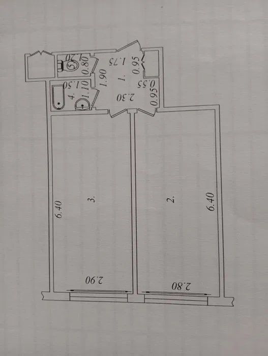 2/3/9. Сергели 3. Квартира 43 м², дом - бывшее общежитие. Метро 400 м.
