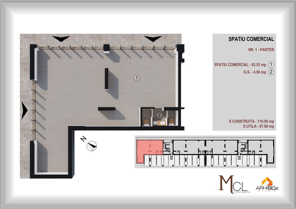 Spatii comerciale de vânzare:  116mpc - 248 mpc
