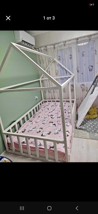 Монтесори легло / спалня къща + матрак