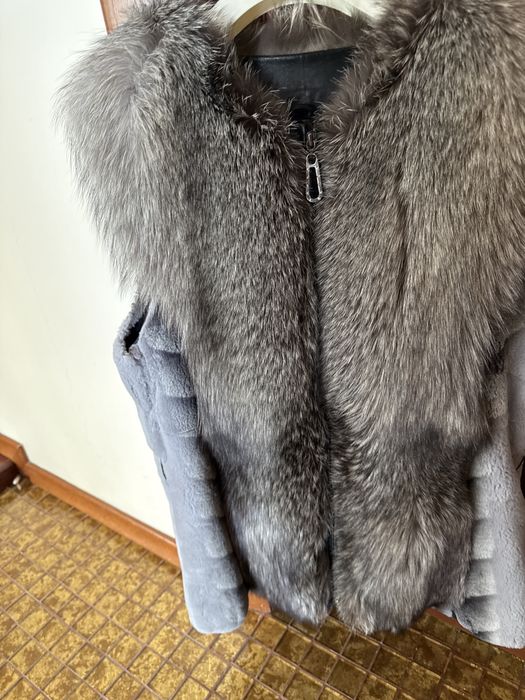 Безрукавку из песца спинка стриженная норка