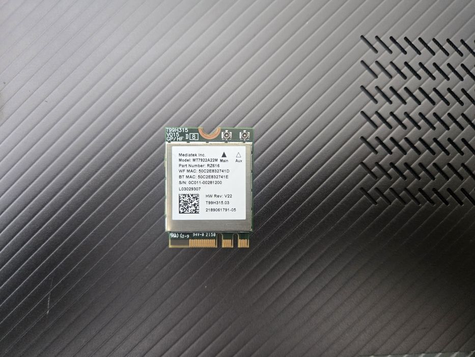 Placă Wi-Fi 6E MediaTek MT7922 (RZ616) M.2 – ASUS ROG Flow X16 / Laptop Gaming