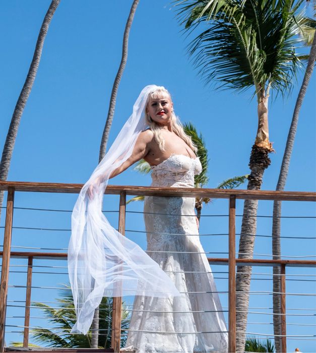 vand rochie de mireasa alb ivory crem bej + voal