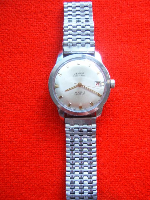 GEVEA automatic 25 rubis INCABLOC Швейцарски ретро мъжки часовник