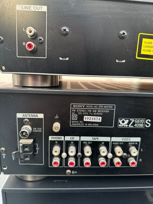 Sony STR-AV270 ; Sony CDP-297 (CD плейър) и касетен дек: