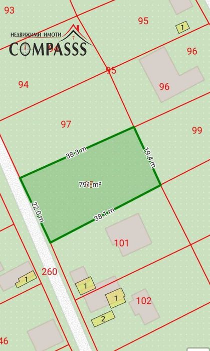 Продава се Парцел в с. Кранево, Област Добрич - 791 кв.м за 55 €/кв.м - Снимка #1