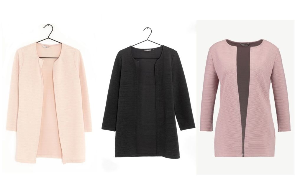 Нова дамска наметка жилетка сако черна розова  XS S M