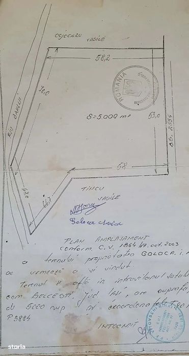 Teren intravilan de vânzare – 5.000 mp, Com. Belcești (sat Rusi)
