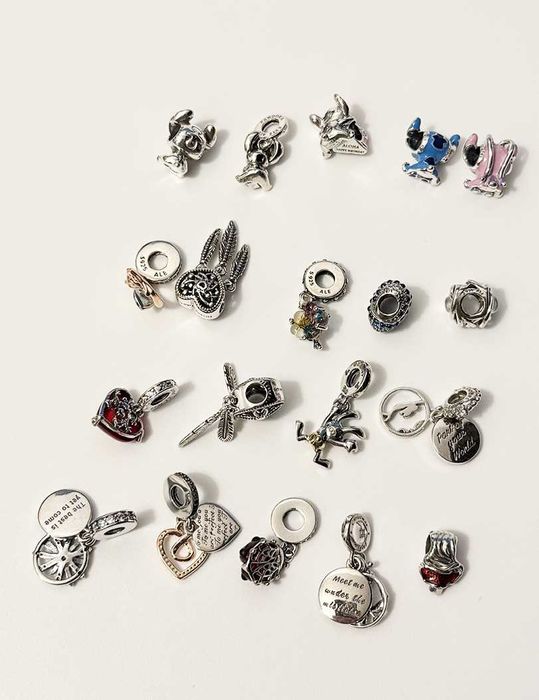 19 talismane Pandora argint - vând la bucată SAU lot