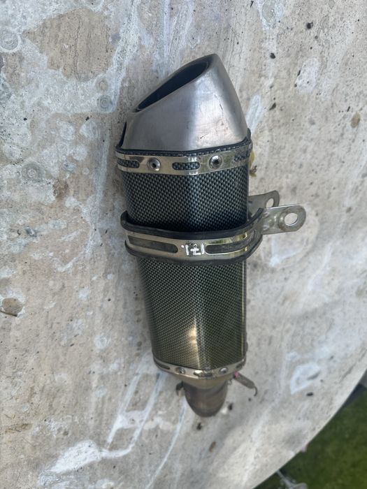 Toba moto evacuare finala triovala aluminiu cu colier