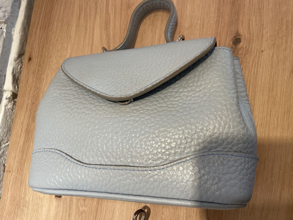 Geanta Laura Maxim Mina mini baby blue piele naturala