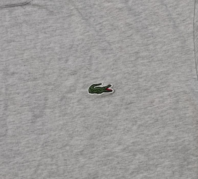 Lacoste оригинална тениска L памучна сива фланелка