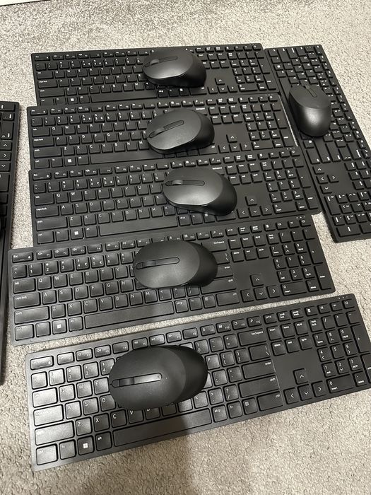 Kit tastatura mouse wireless Dell, casti cu fir jabra evolve 30 stereo