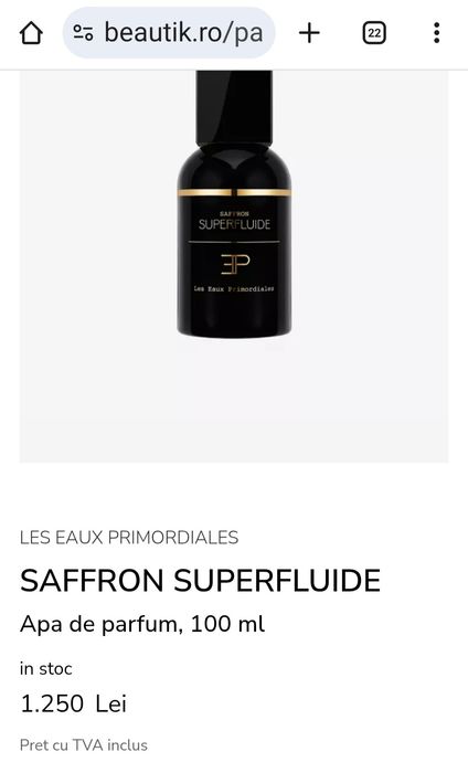 Saffron Superfluide Les EAUX Primordiales unisex