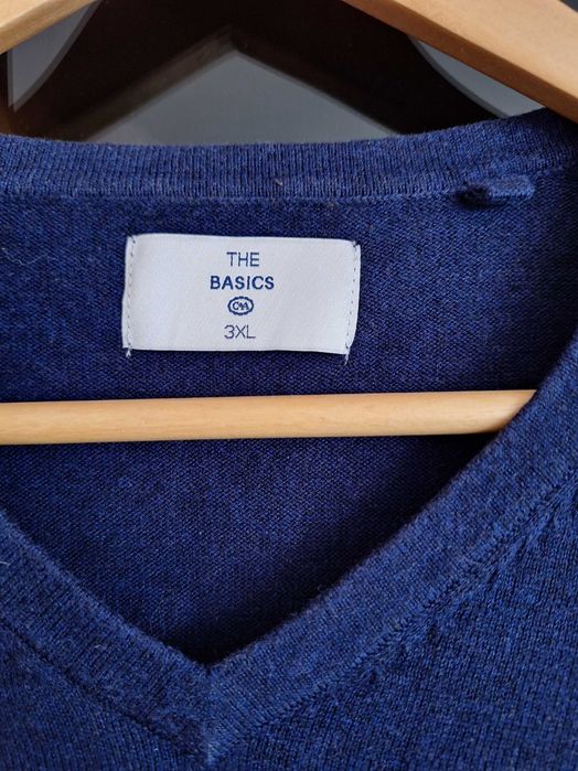 Мъжки пуловер, тъмносиньо, 100%памук, 3XL