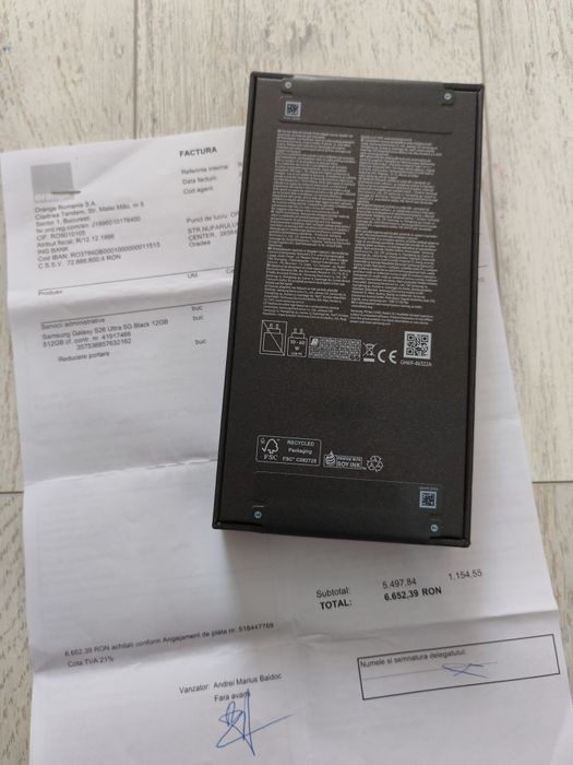 Vând s-au schimb Samsung Galaxy S26 Ultra 5G Black  512GB