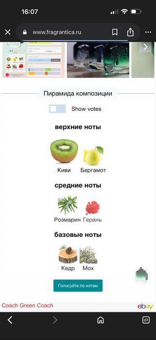 Туалетная вода “Coach green”