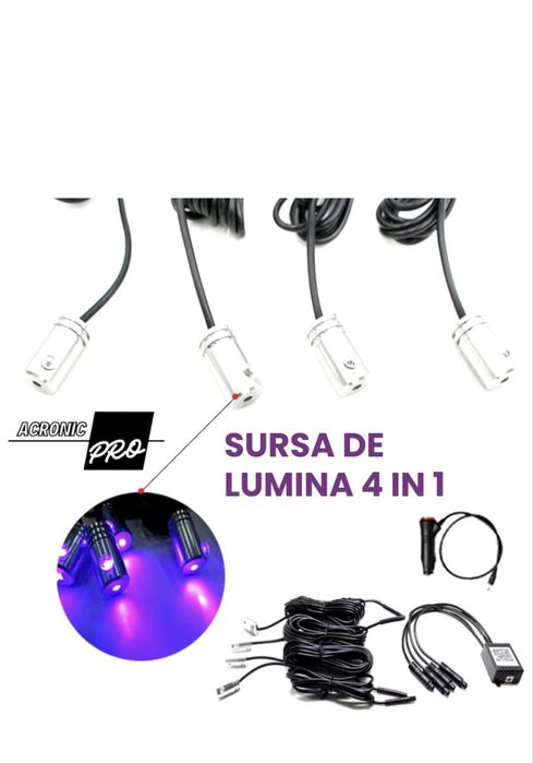 Set 4 Covorase auto Led, rezistente la apa, Bluetooth, LUX si ELEGANTA