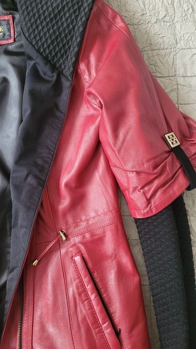 Vand geaca de piele naturala, rosie inchis, marime M