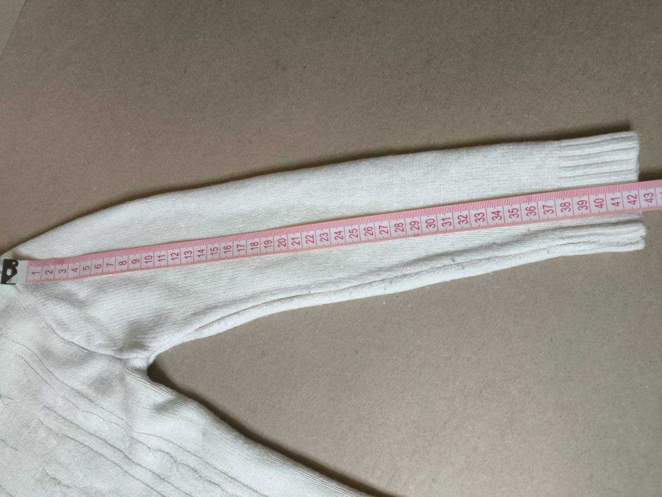 Теплый детский свитер для девочки в школу, белый на 6-7 лет