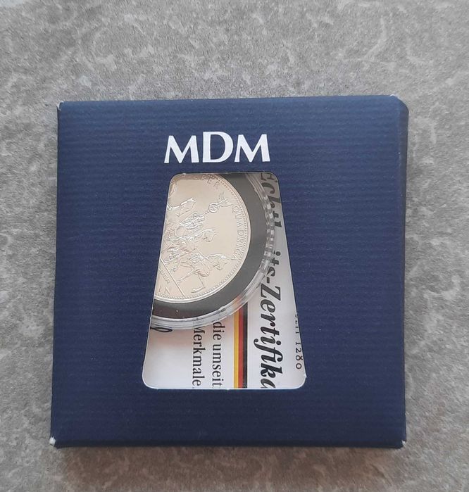 Сребърен 1/4 унция плакет Münze Berlin Quadriga, със сертификат