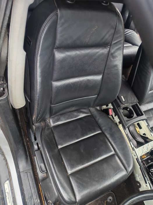 Interior piele Audi A6 C6 scaune cu incalzire bancheta rabatabila tapiterie piele neagra