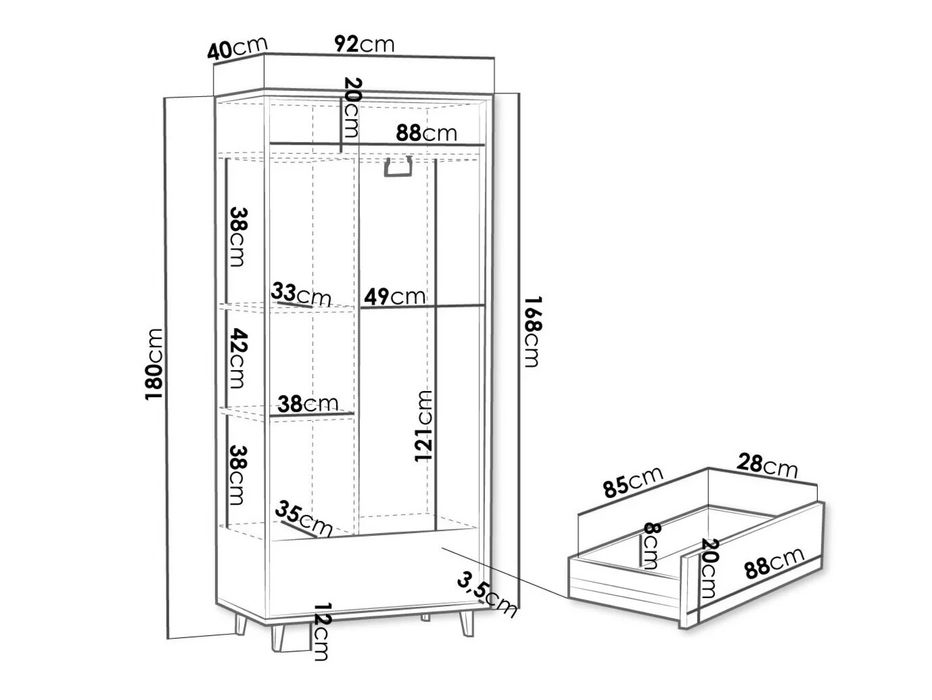 Dulap MDF culoare stejar mobilier.ro