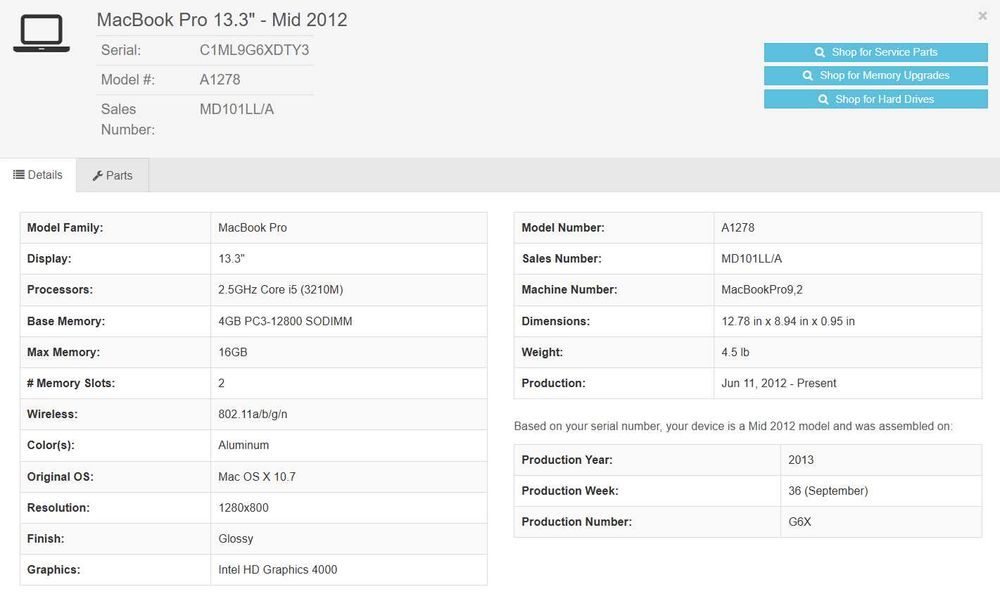 MacBook Pro 13 2013 i5 2,5 GHz, 16 GB, SSD 256 GB NOU, IMPECABIL