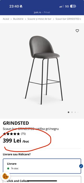 Insula ikea cu 4 acaune tapitate - 50% din pretul achizitiei