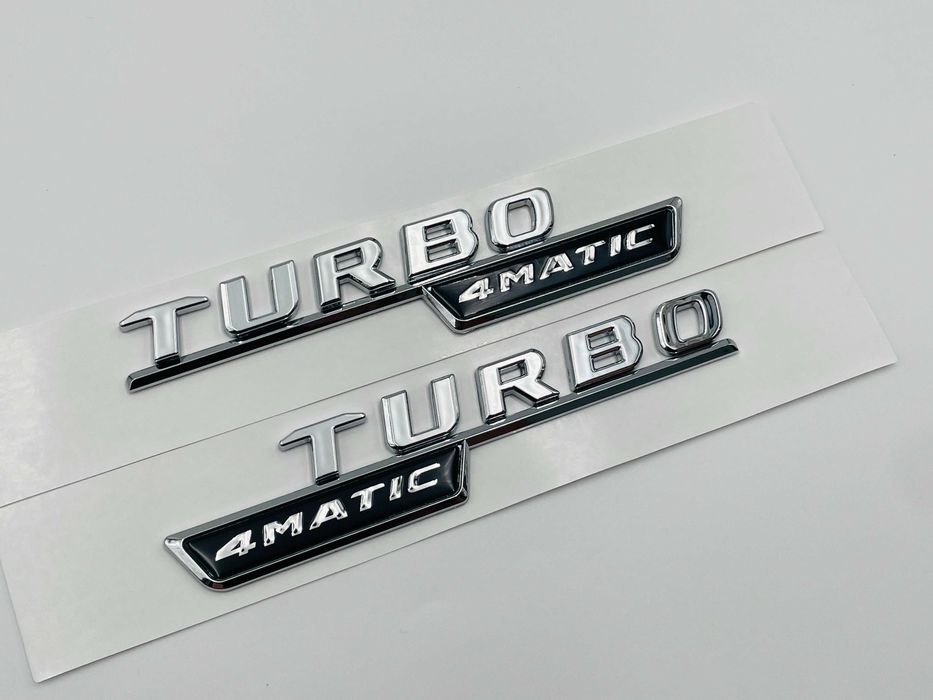 Embleme Compatibile Mercedes turbo 4matic crom