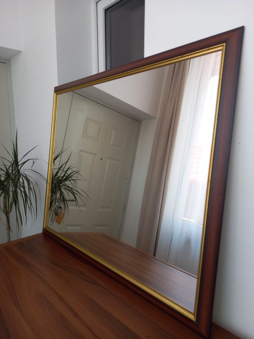 Oglindă mare ramă lemn