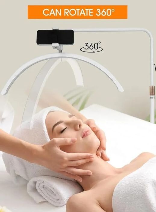 LED козметична лампа луна Half Moon  регулируема яркост и височина