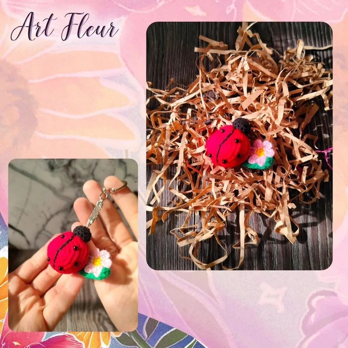 Брелок "Божья коровка" / Вязаные игрушки