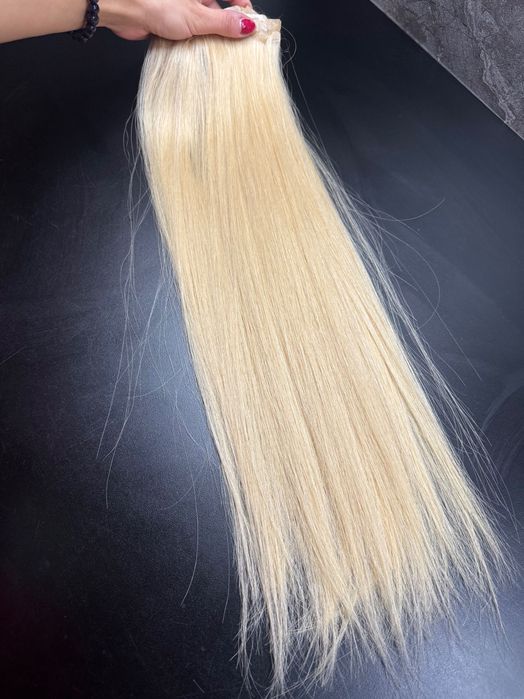 Естествена коса на стикери 55 см