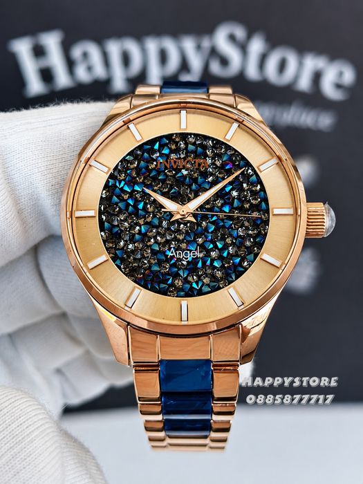 INVICTA Angel Blue Diamond Rose gold 40 mm, Инвикта нов дамски часовник