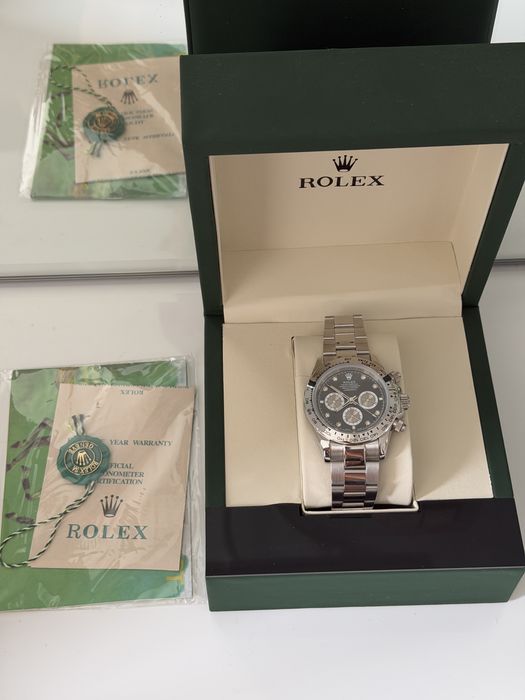 Rolex Oyster Perpetual Silver Black Face
