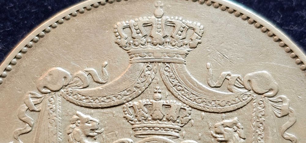 5 lei 1883 cu pătrat la coroana și Bayern Madonnentaler 1865